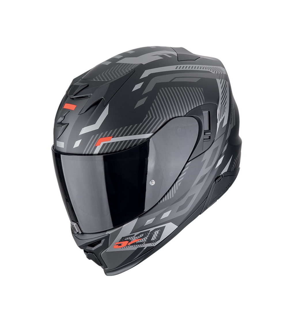 CASCO SCORPION EXO-520 EVO AIR RANKA NEGRO MATE/PLATA/ROJO